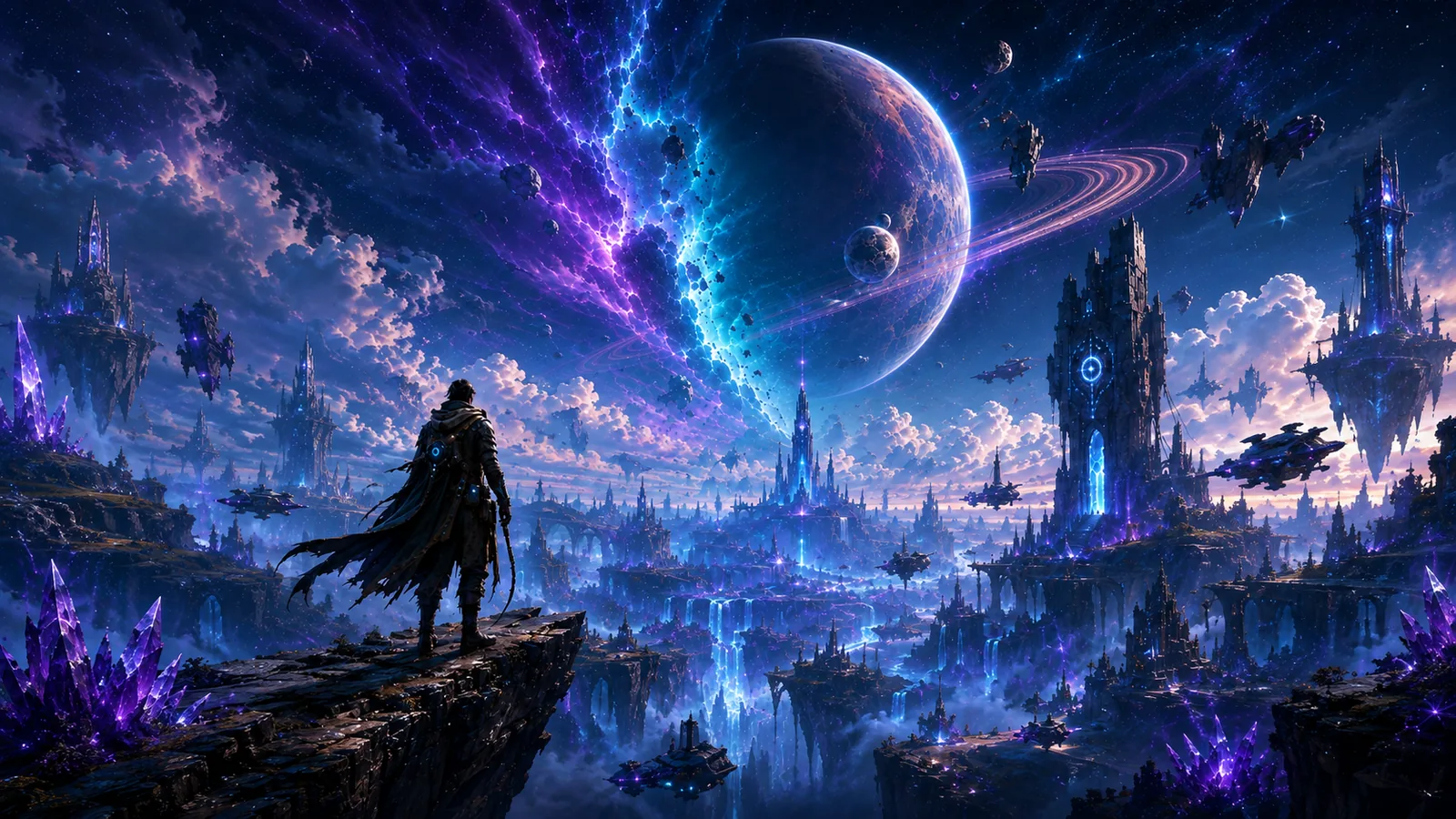 A rift opening over a distant world