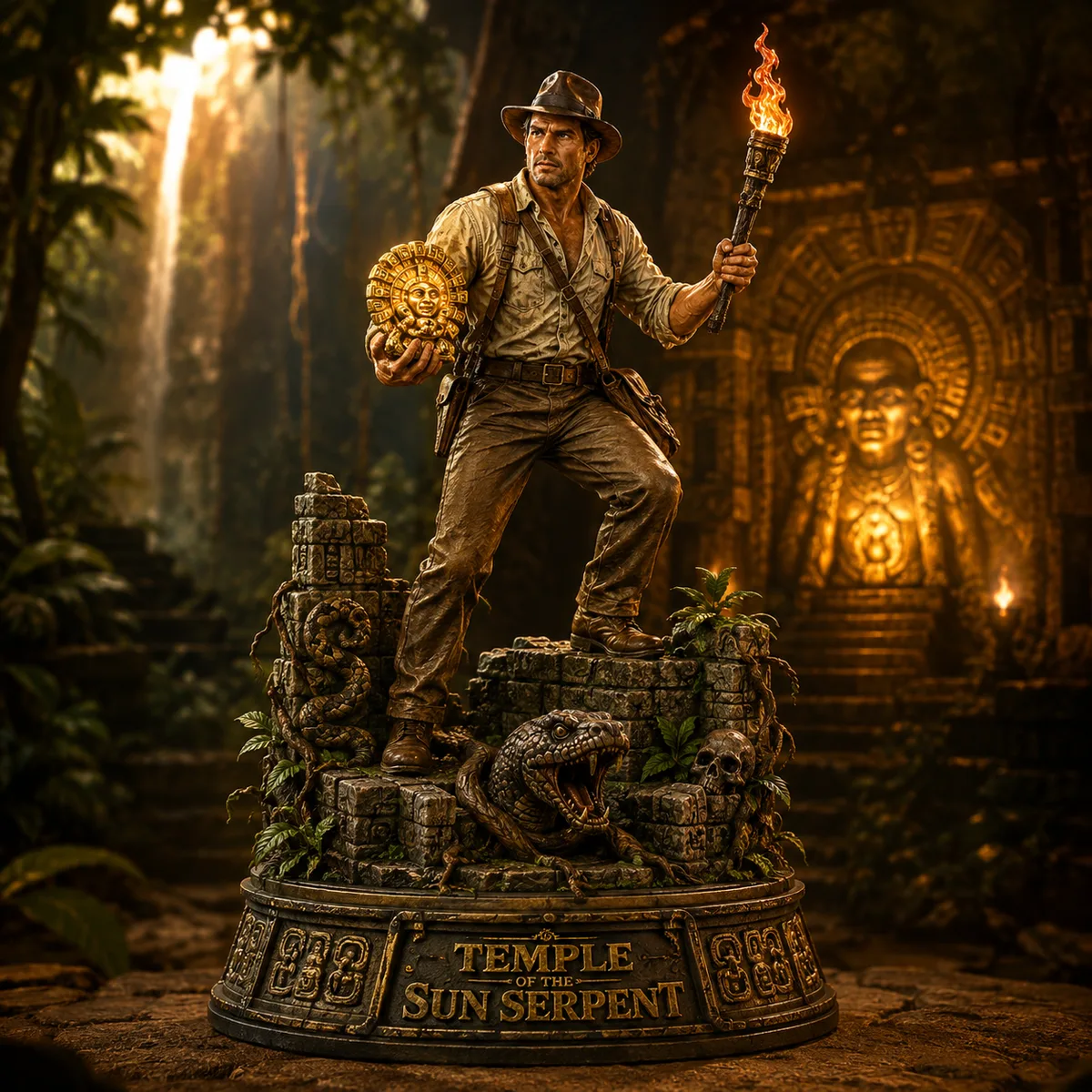 A resin display statue on its base